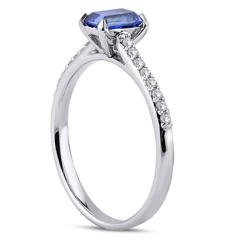 0.89 Karat Pırlanta Safir Yüzük