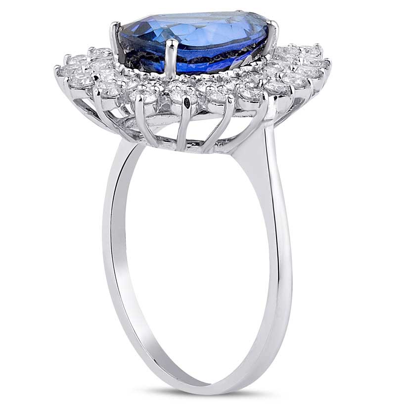 1.26 Karat Pırlanta Safir Yüzük