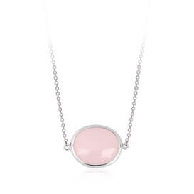 3.05 Karat Pırlanta Pembe Kuvars Kolye 