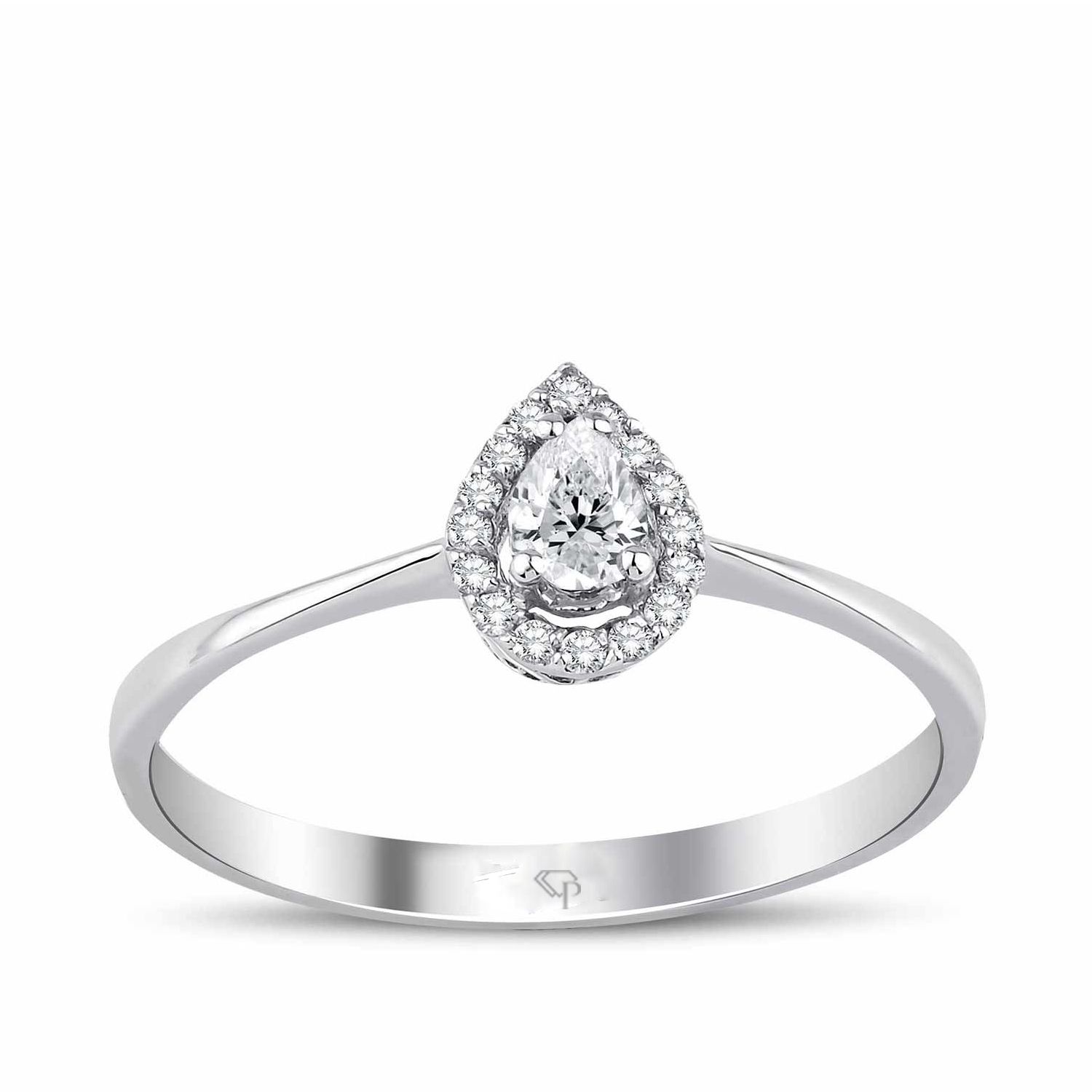 0.13 Karat Damla Pırlantalı Elmas Yüzük