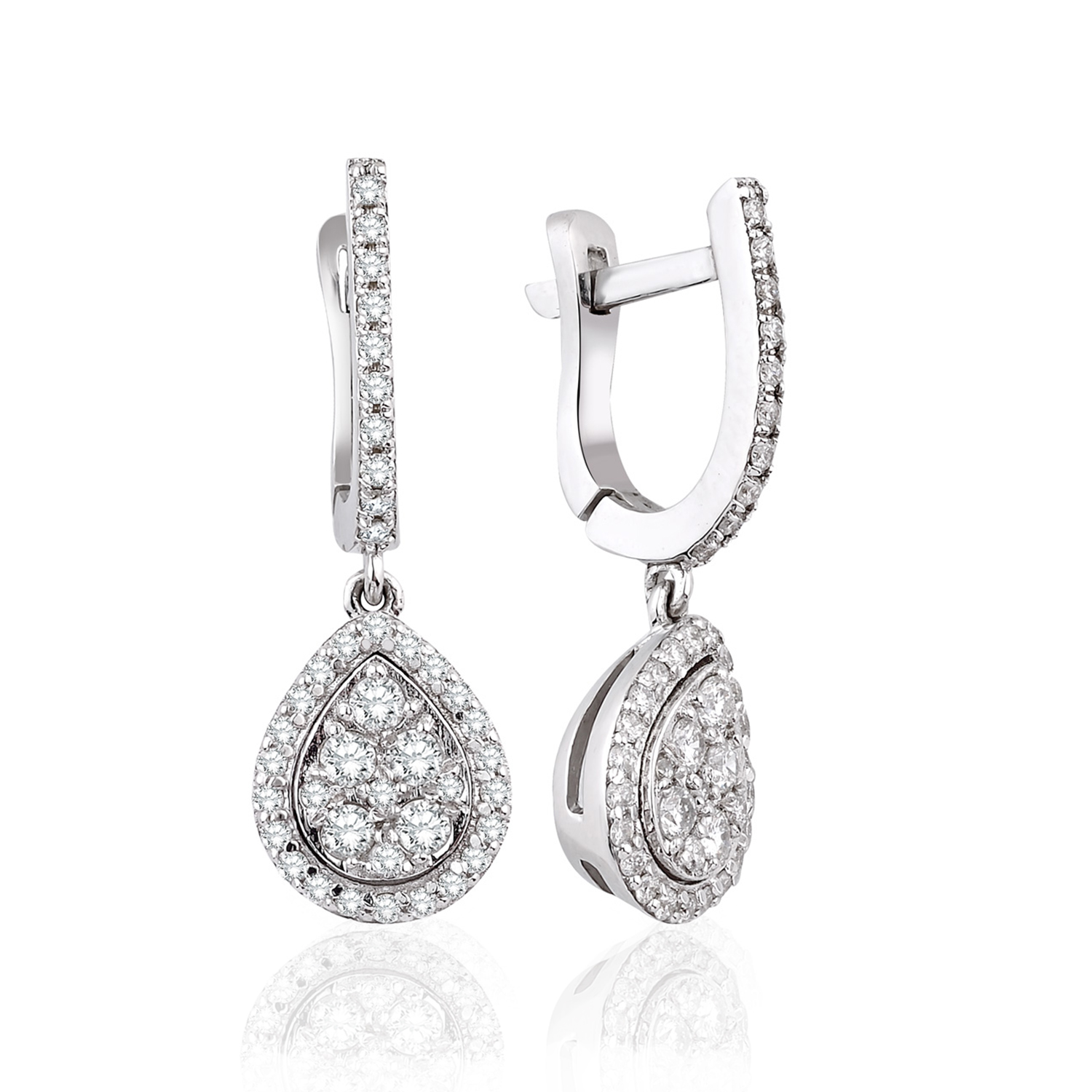 0.65 Karat Pırlantalı Damla Küpe